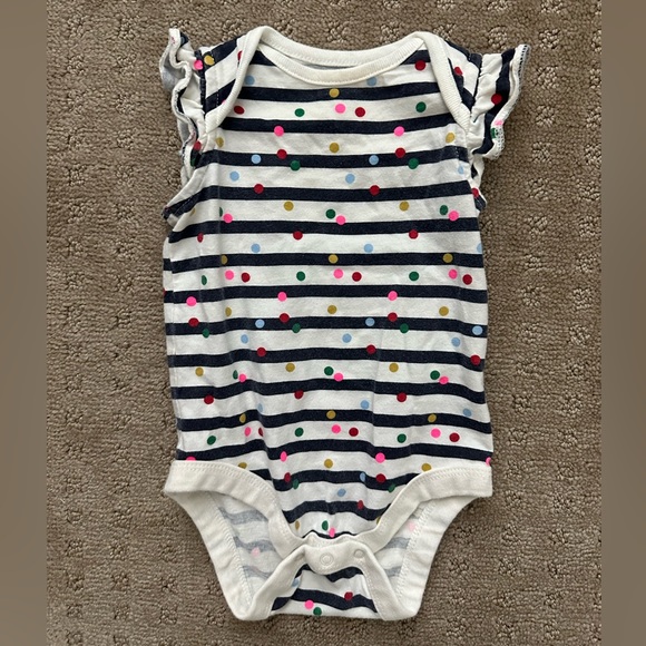 GAP Other - GAP Girls 3-6 Month Polka Dot Navy Stripe Bodysuit.